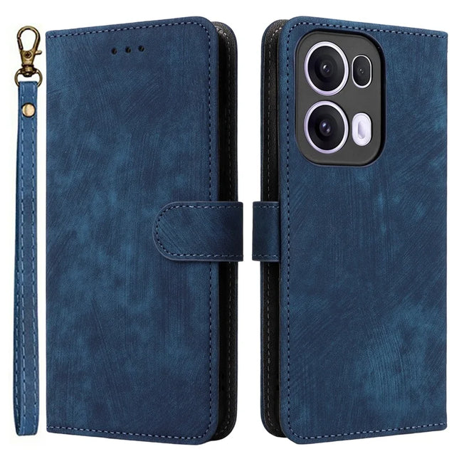 For Oppo Reno13 Pro 5G Wallet Case RFID Blocking PU Leather Cover Stand View - Blue