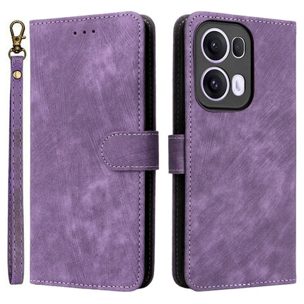 For Oppo Reno13 Pro 5G Wallet Case RFID Blocking PU Leather Cover Stand View - Purple