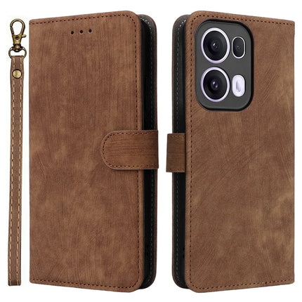 For Oppo Reno13 Pro 5G Wallet Case RFID Blocking PU Leather Cover Stand View - Brown