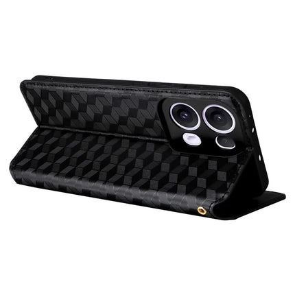For Oppo Reno13 Pro 5G Wallet Case Rhombus Imprinted Leather Phone Cover
