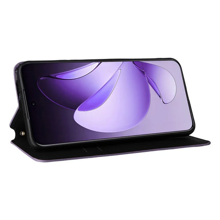 For Oppo Reno13 Pro 5G Wallet Case Rhombus Imprinted Leather Phone Cover