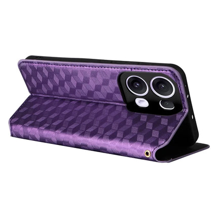 For Oppo Reno13 Pro 5G Wallet Case Rhombus Imprinted Leather Phone Cover