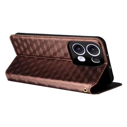 For Oppo Reno13 Pro 5G Wallet Case Rhombus Imprinted Leather Phone Cover