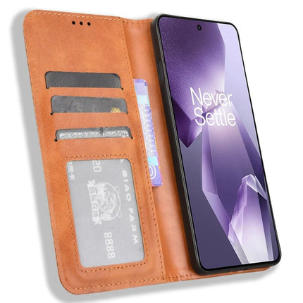 Leather Case for OnePlus 13R 5G / Ace 5 5G / Ace 5 Pro 5G Wallet Stand Retro Texture Phone Cover