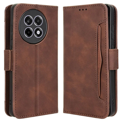 Leather Case for OnePlus 13R 5G / Ace 5 5G / Ace 5 Pro 5G Phone Wallet Cover with Multiple Card Slots - Brown