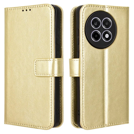 Leather Case for OnePlus 13R 5G / Ace 5 5G / Ace 5 Pro 5G Crazy Horse Texture Phone Wallet Cover - Gold