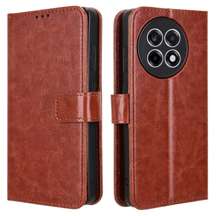Leather Case for OnePlus 13R 5G / Ace 5 5G / Ace 5 Pro 5G Crazy Horse Texture Phone Wallet Cover - Brown