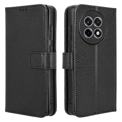 Wallet Phone Case for OnePlus 13R 5G / Ace 5 5G / Ace 5 Pro 5G PU Leather Diamond Texture Cover - Black