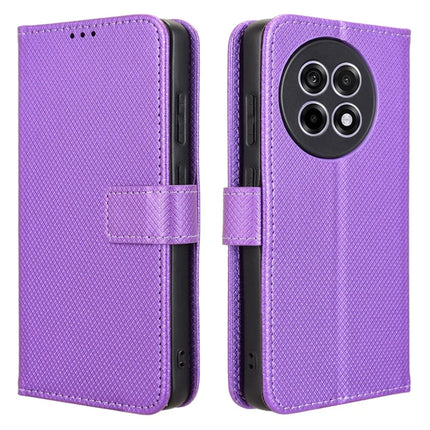 Wallet Phone Case for OnePlus 13R 5G / Ace 5 5G / Ace 5 Pro 5G PU Leather Diamond Texture Cover - Purple