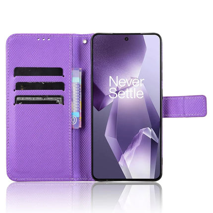 Wallet Phone Case for OnePlus 13R 5G / Ace 5 5G / Ace 5 Pro 5G PU Leather Diamond Texture Cover