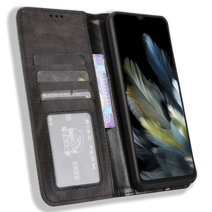Leather Case for Blackview Wave 8 / Wave 8C / Oscal Flat 2 Wallet Stand Retro Texture Phone Cover