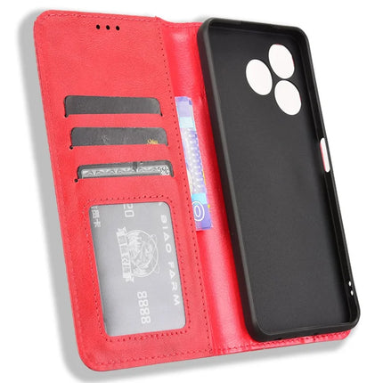 Leather Case for Blackview Wave 8 / Wave 8C / Oscal Flat 2 Wallet Stand Retro Texture Phone Cover