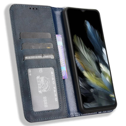 Leather Case for Blackview Wave 8 / Wave 8C / Oscal Flat 2 Wallet Stand Retro Texture Phone Cover