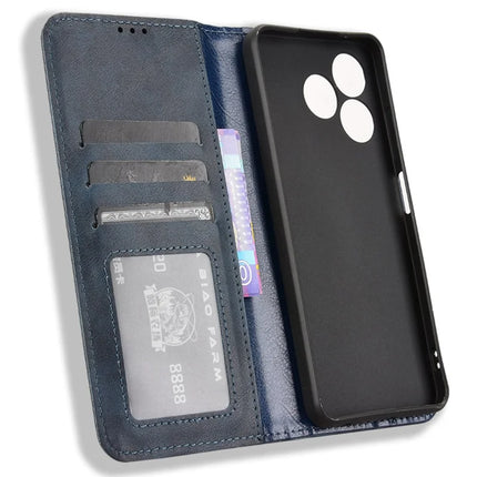 Leather Case for Blackview Wave 8 / Wave 8C / Oscal Flat 2 Wallet Stand Retro Texture Phone Cover