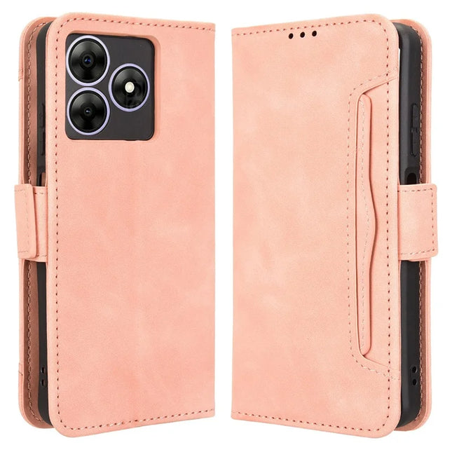Leather Case for Blackview Wave 8 / Wave 8C / Oscal Flat 2 Phone Wallet Cover with Multiple Card Slots - Pink