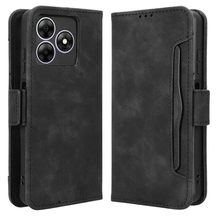Leather Case for Blackview Wave 8 / Wave 8C / Oscal Flat 2 Phone Wallet Cover with Multiple Card Slots - Black