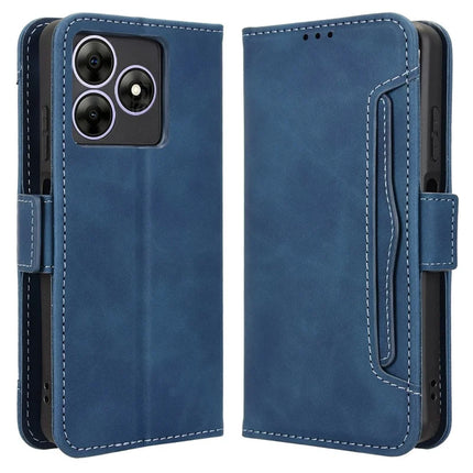 Leather Case for Blackview Wave 8 / Wave 8C / Oscal Flat 2 Phone Wallet Cover with Multiple Card Slots - Blue