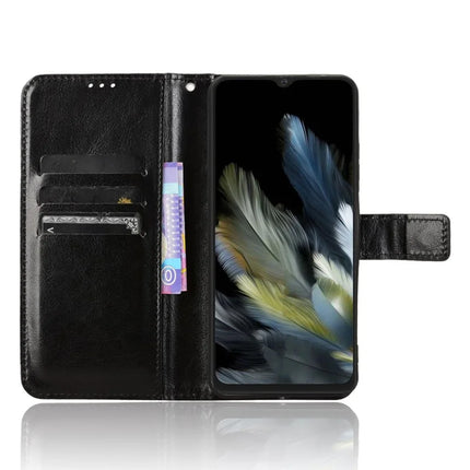 Leather Case for Blackview Wave 8 / Wave 8C / Oscal Flat 2 Crazy Horse Texture Phone Wallet Cover