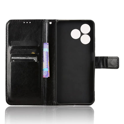 Leather Case for Blackview Wave 8 / Wave 8C / Oscal Flat 2 Crazy Horse Texture Phone Wallet Cover