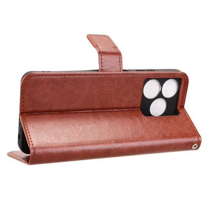 Leather Case for Blackview Wave 8 / Wave 8C / Oscal Flat 2 Crazy Horse Texture Phone Wallet Cover