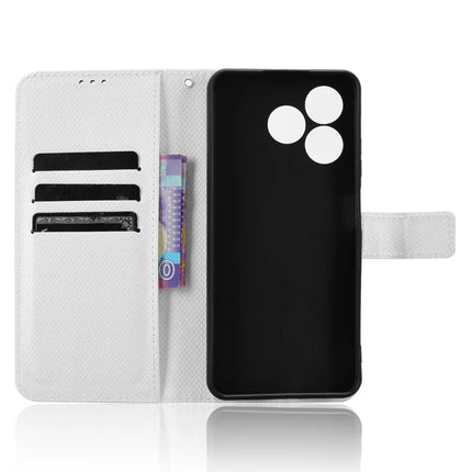 Phone Case For Blackview Wave 8 / Wave 8C / Oscal Flat 2 PU Leather Diamond Texture Wallet Cover