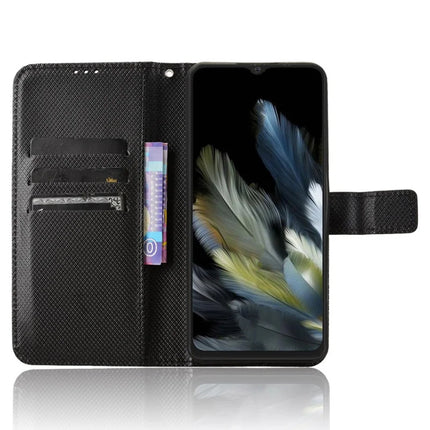 Phone Case For Blackview Wave 8 / Wave 8C / Oscal Flat 2 PU Leather Diamond Texture Wallet Cover
