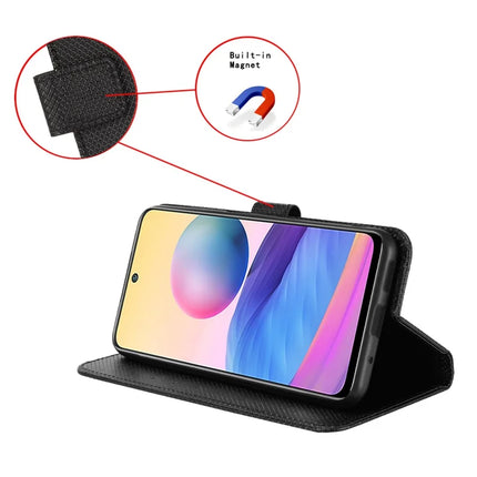 Phone Case For Blackview Wave 8 / Wave 8C / Oscal Flat 2 PU Leather Diamond Texture Wallet Cover