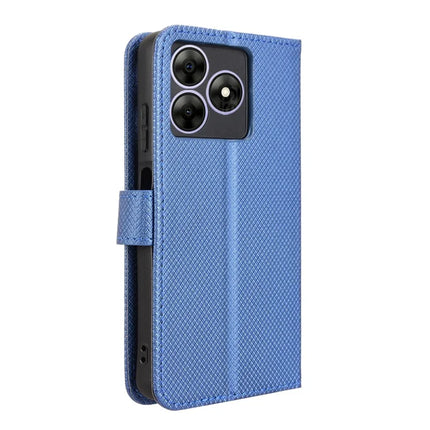 Phone Case For Blackview Wave 8 / Wave 8C / Oscal Flat 2 PU Leather Diamond Texture Wallet Cover