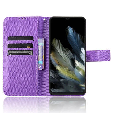 Phone Case For Blackview Wave 8 / Wave 8C / Oscal Flat 2 PU Leather Diamond Texture Wallet Cover