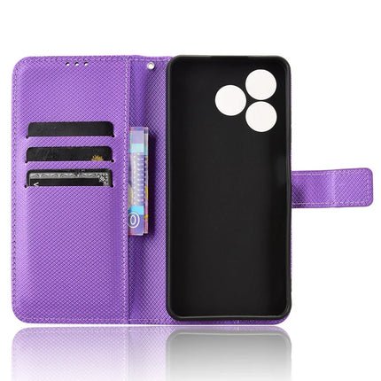Phone Case For Blackview Wave 8 / Wave 8C / Oscal Flat 2 PU Leather Diamond Texture Wallet Cover