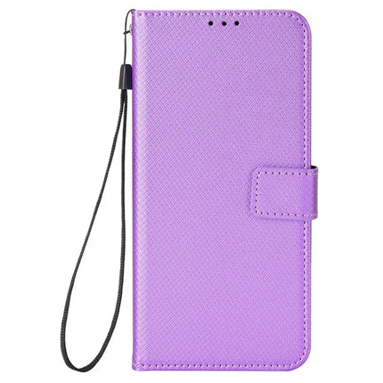 Phone Case For Blackview Wave 8 / Wave 8C / Oscal Flat 2 PU Leather Diamond Texture Wallet Cover