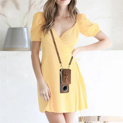 For Huawei Mate 70 PU Leather Phone Back Cover with Zipper Card Holder and Long Strap