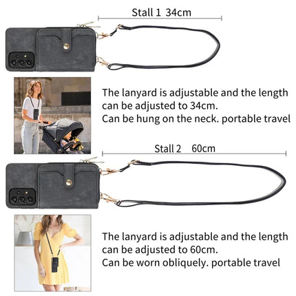 For Huawei Mate 70 PU Leather Phone Back Cover with Zipper Card Holder and Long Strap