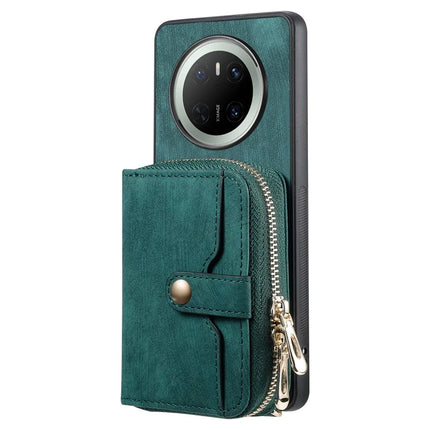 For Huawei Mate 70 PU Leather Phone Back Cover with Zipper Card Holder and Long Strap
