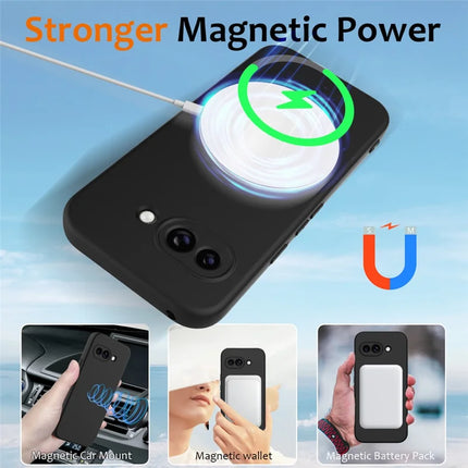 For Google Pixel 9a Case Compatible with MagSafe Anti-Drop Liquid Silicone Phone Cover
