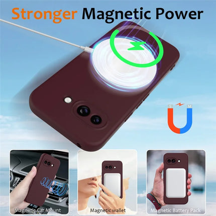 For Google Pixel 9a Case Compatible with MagSafe Anti-Drop Liquid Silicone Phone Cover