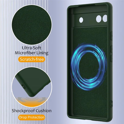 For Google Pixel 6a Case Compatible with MagSafe Anti-Drop Liquid Silicone Phone Cover