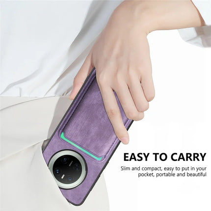 For Huawei Mate 70 Case Retro Leather TPU Phone Back Cover with Detachable Card Slot