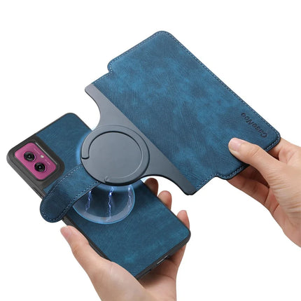 For Motorola Moto G55 5G Case CASENEO Detachable Magnetic RFID Block Leather Phone Wallet Cover