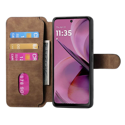 For Motorola Moto G55 5G Case CASENEO Detachable Magnetic RFID Block Leather Phone Wallet Cover