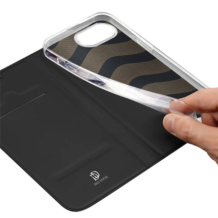 For iPhone 16e Case DUX DUCIS Skin Pro Series Leather Cover Card Holder
