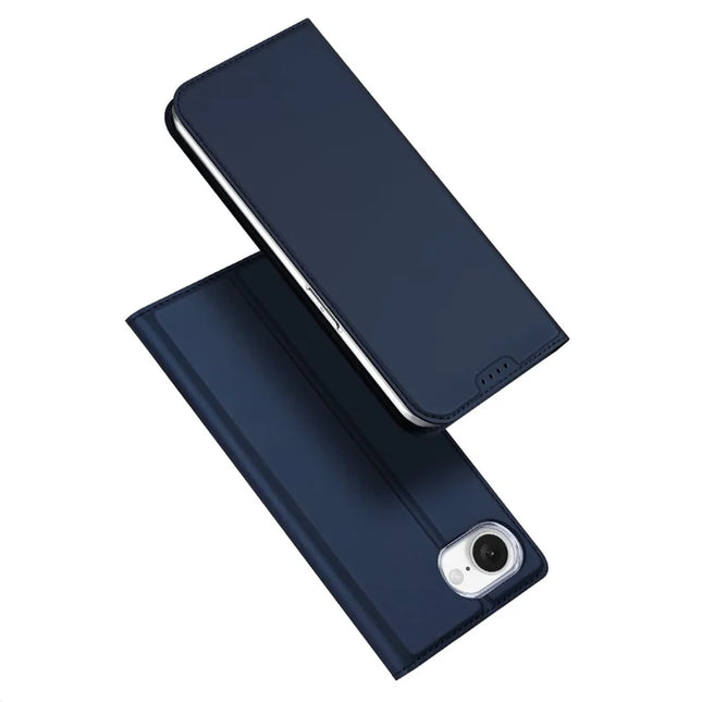 For iPhone 16e Case DUX DUCIS Skin Pro Series Leather Cover Card Holder - Blue