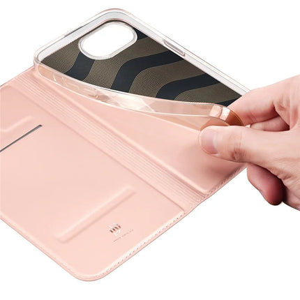 For iPhone 16e Case DUX DUCIS Skin Pro Series Leather Cover Card Holder