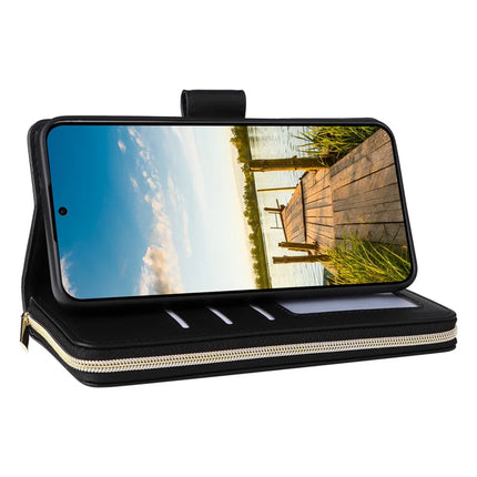 For Samsung Galaxy A26 5G Case Zipper Pocket PU Leather Cover with 9 Card Slots