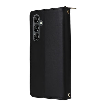 For Samsung Galaxy A26 5G Case Zipper Pocket PU Leather Cover with 9 Card Slots