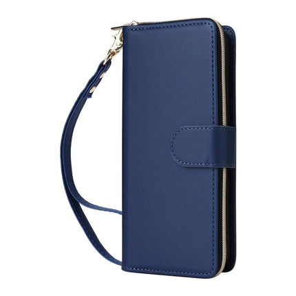 For Samsung Galaxy A56 5G Case Zipper Pocket PU Leather Cover with 9 Card Slots