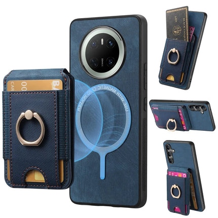 For Huawei Mate 70 Leather Back Cover with Detachable Card Holder Kickstand