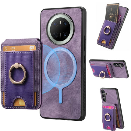 For Huawei Mate 70 Leather Back Cover with Detachable Card Holder Kickstand