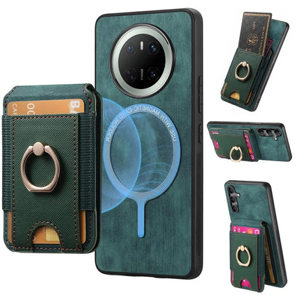 For Huawei Mate 70 Leather Back Cover with Detachable Card Holder Kickstand