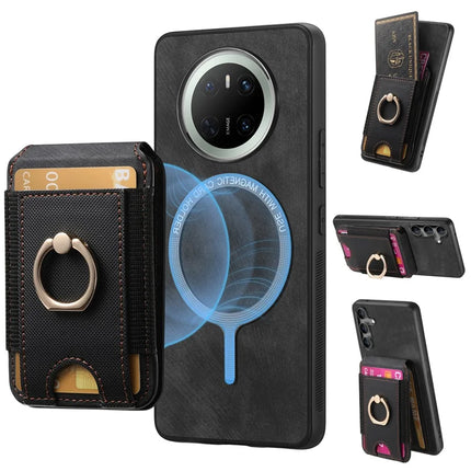 For Huawei Mate 70 Leather Back Cover with Detachable Card Holder Kickstand